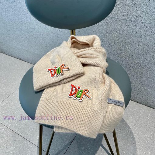 DIOR 2023 Autumn/Winter Knitted Wool Hat and Scarf Set, Fashionable and Trendy with First Cl2tmwjqxw - Image 8