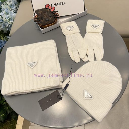 Prada three piece set Prada wool set hat classic set hat hat scarf gloves 🧤 Warm and Super Cc2dcvbsn - Image 3