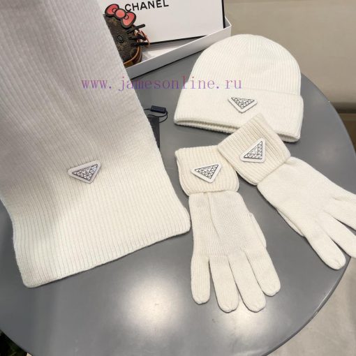 Prada three piece set Prada wool set hat classic set hat hat scarf gloves 🧤 Warm and Super Cc2dcvbsn - Image 6
