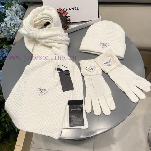 Prada three piece set Prada wool set hat classic set hat hat scarf gloves 🧤 Warm and Super Cc2dcvbsn - Image 7