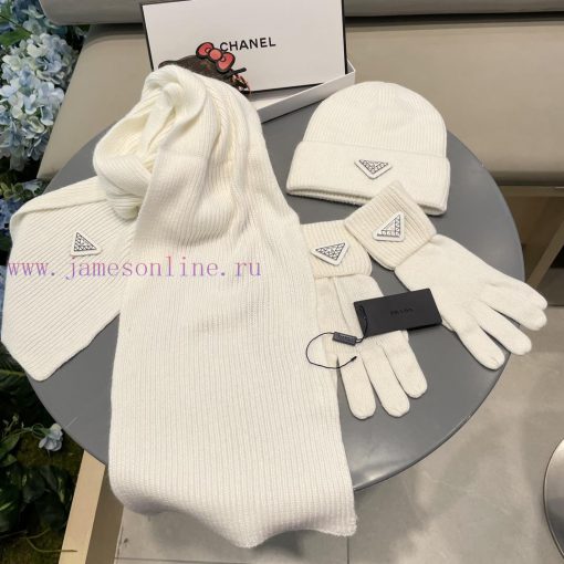 Prada three piece set Prada wool set hat classic set hat hat scarf gloves 🧤 Warm and Super Cc2dcvbsn - Image 8