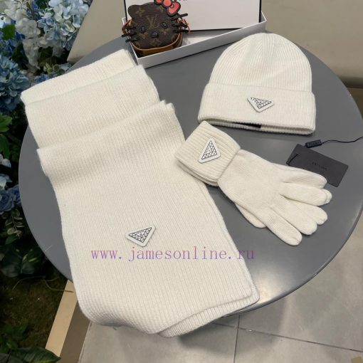Prada three piece set Prada wool set hat classic set hat hat scarf gloves 🧤 Warm and Super Cc2dcvbsn - Image 10