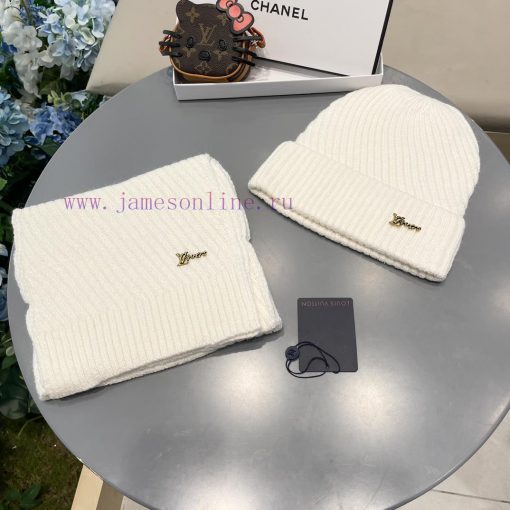 Lv Family Two Piece Set - Wool Set Hat Classic Set Hat Scarf Warm and Super Comfortable~Wintl70ay2ii - Image 3