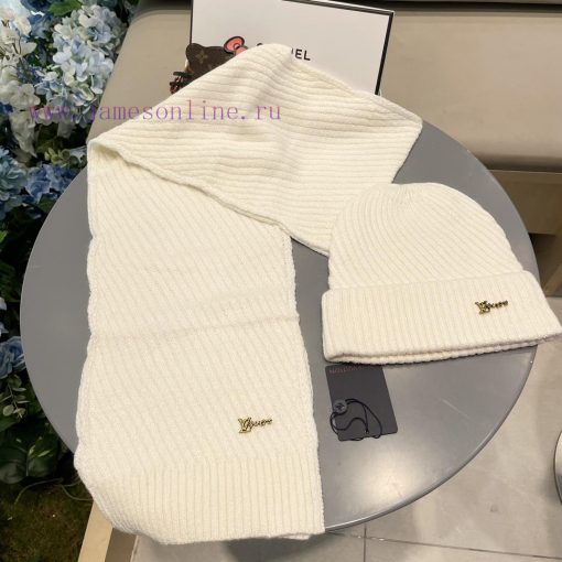 Lv Family Two Piece Set - Wool Set Hat Classic Set Hat Scarf Warm and Super Comfortable~Wintl70ay2ii - Image 4