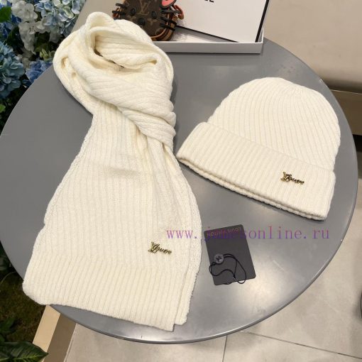 Lv Family Two Piece Set - Wool Set Hat Classic Set Hat Scarf Warm and Super Comfortable~Wintl70ay2ii - Image 6