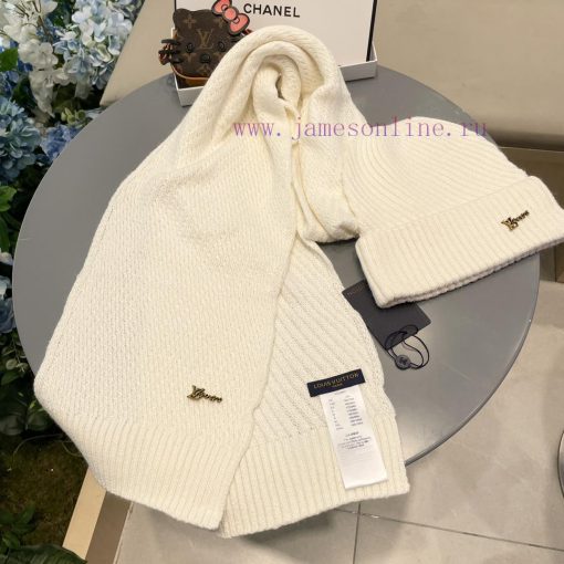 Lv Family Two Piece Set - Wool Set Hat Classic Set Hat Scarf Warm and Super Comfortable~Wintl70ay2ii - Image 9