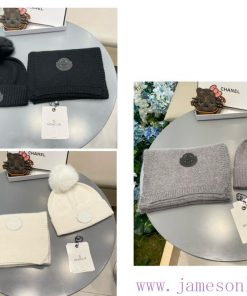 Mongkou Wool Set Hat - With Fox Hair Ball Classic Set Hat Scarf Warm and Super Comfortable~Wcgocysmo