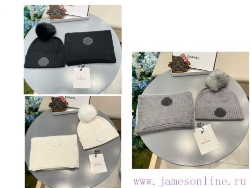 Mongkou Wool Set Hat - With Fox Hair Ball Classic Set Hat Scarf Warm and Super Comfortable~Wcgocysmo