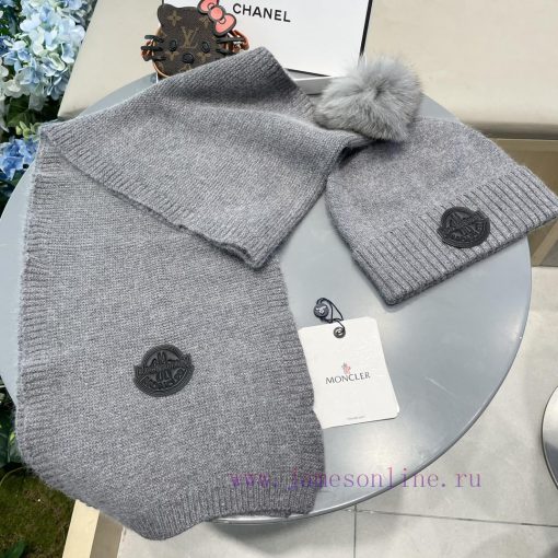 Mongkou Wool Set Hat - With Fox Hair Ball Classic Set Hat Scarf Warm and Super Comfortable~Wcgocysmo - Image 4