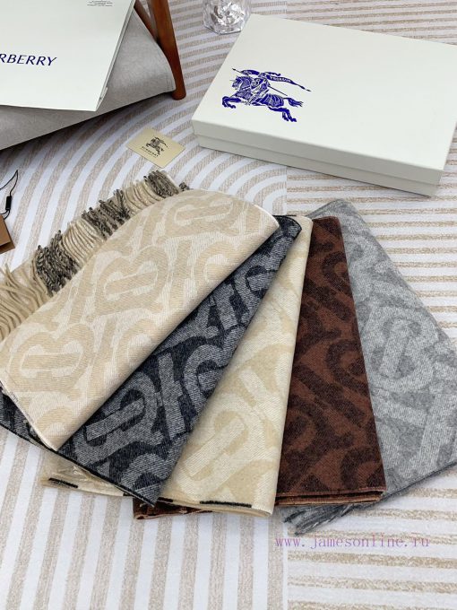 The dark gray double-sided scarf features the latest Tb print on one side and a classic checnh94q7kf - Image 4