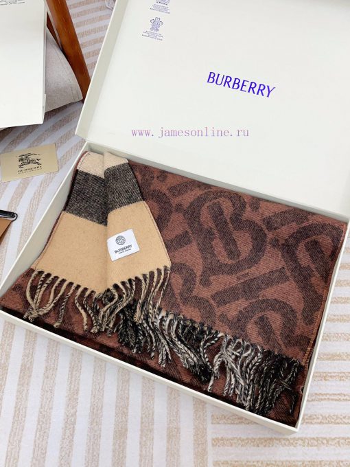 One side of the deep coffee double-sided scarf is the latest Tb print, and the other side is3k09qp5z - Image 6