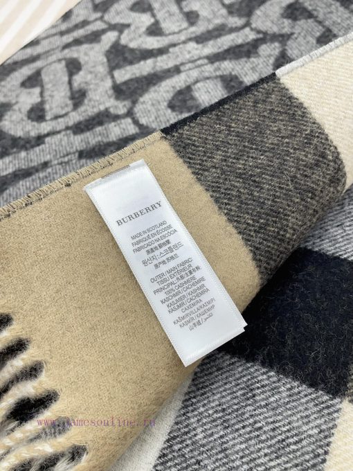 The dark gray double-sided scarf features the latest Tb print on one side and a classic checnh94q7kf - Image 10