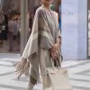 CELINE's best recommendation, striped fabric pattern silk wool cloak, shawl, autumn and wint5fa2l4ah
