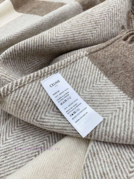 CELINE's best recommendation, striped fabric pattern silk wool cloak, shawl, autumn and wint5fa2l4ah - Image 10