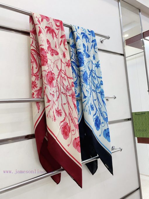 The latest flagship butterfly flower 140 cashmere square scarf from GUCCI, which is very easl9f6by0k - Image 3