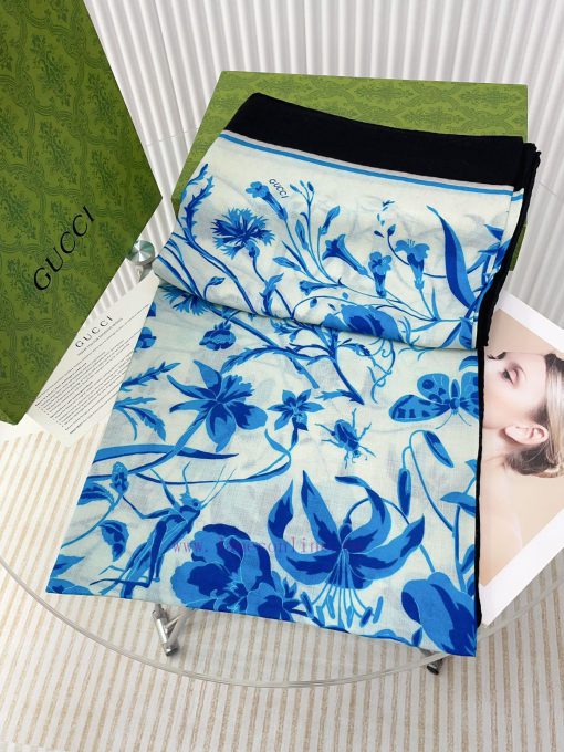 The latest flagship butterfly flower 140 cashmere square scarf from GUCCI, which is very easl9f6by0k - Image 5