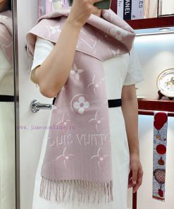 Phantom style latest LV official website synchronized metal wire double row logo wool scarf g7iq1d42