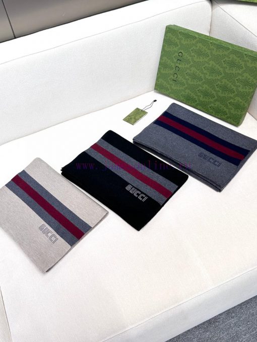 GUCCI's popular new high-end men's scarf features classic stripes and a simple logo, reflects32piuxt - Image 10
