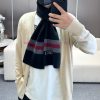 GUCCI's popular new high-end men's scarf features classic stripes and a simple logo, reflectvpbe0mkl