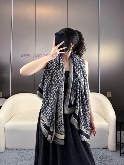 𝐃𝐈𝐎𝐑 Must wear super practical large shawl scarf dual-use iconic floral element short tassz5x822va - Image 3