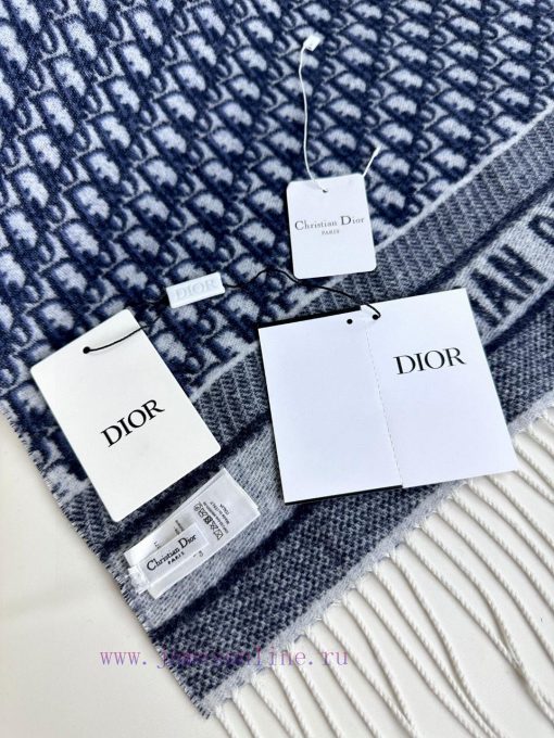 The 2024 Dior Oblique print scarf reinterprets the classic Dior logo, showcasing a modern sp2wbmc1ea - Image 9