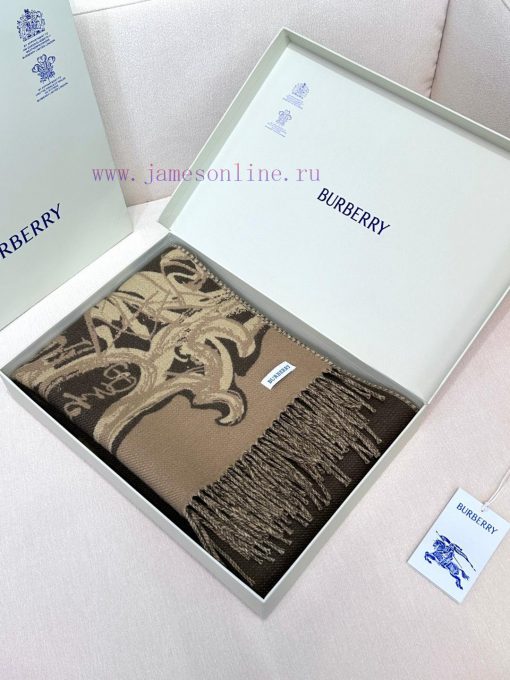 Affordable versionHigh quality 𝐁𝐮𝐫𝐛𝐞𝐫𝐫𝐲 Tower Bridge patterned cashmere scarfSize210 x 47cm p0372qas - Image 4