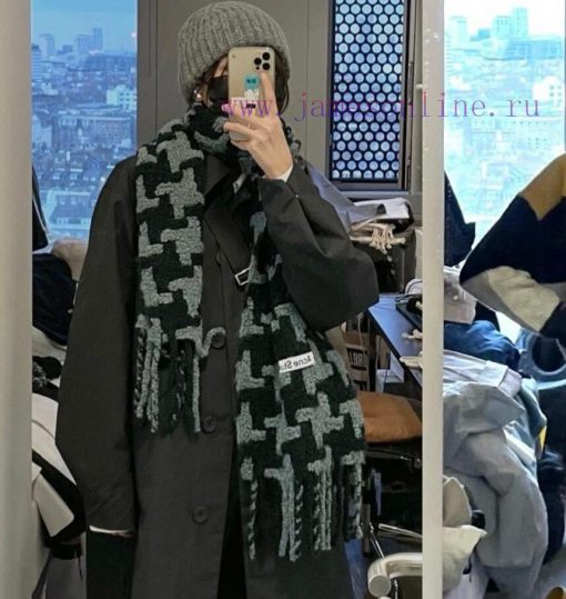Aikni Thousand Bird Grid ScarfA niche big brand that focuses on youthful dressing. A fluffy uc1v8m8m - Image 2