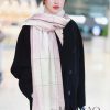 LP premium original single LP lightweight interlaced plaid long scarf ️ high cutting-edge prgxxhehoe