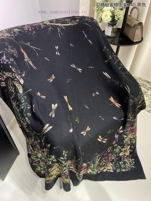 The new Dior D Dragonfly Bee Pattern 140 Cashmere Square Scarf is highly recommended for VIPeaop500m - Image 7