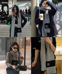 Chanel's new Chanel ribbed knitted scarf is so beautiful [tears]. It is a top-notch new prod209c8shn