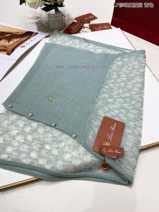 The new Loro Piana Cattle LP Pearl Button Shawl is a multifunctional shawl that can be wrappv2qnr01p - Image 11