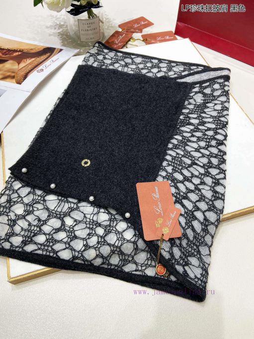 The new Loro Piana Cattle LP Pearl Button Shawl is a multifunctional shawl that can be wrappa9egq01e - Image 11