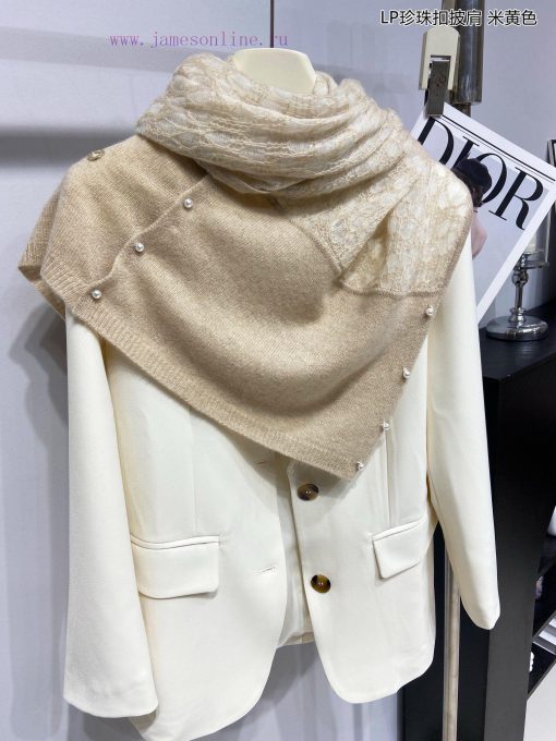 The new Loro Piana Cattle LP Pearl Button Shawl is a multifunctional shawl that can be wrappo2629vzk - Image 4