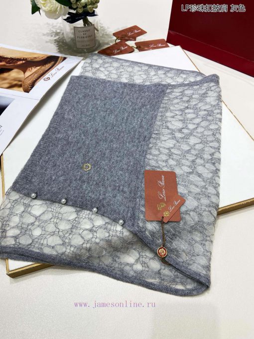 The new Loro Piana Cattle LP Pearl Button Shawl is a multifunctional shawl that can be wrappriwvr4ww - Image 11