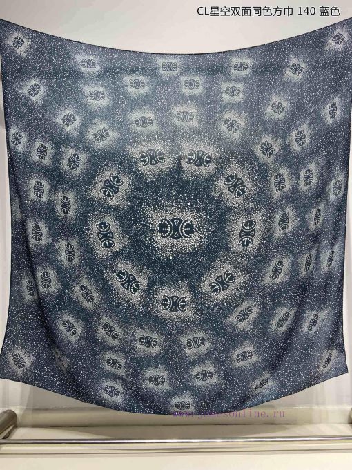 High end customized Celine CL Starry Sky Double sided Same color Square Scarf 140 is recommezij5uqgd - Image 4
