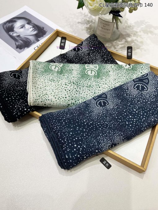 High end customized Celine CL Starry Sky Double sided Same color Square Scarf 140 is recommeq8edh12y - Image 3