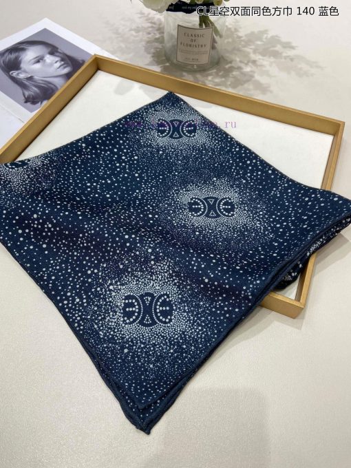 High end customized Celine CL Starry Sky Double sided Same color Square Scarf 140 is recommezij5uqgd - Image 5