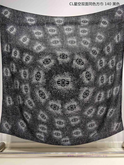 High end customized Celine CL Starry Sky Double sided Same color Square Scarf 140 is recommeq8edh12y - Image 4