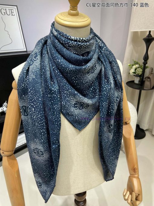 High end customized Celine CL Starry Sky Double sided Same color Square Scarf 140 is recommezij5uqgd - Image 7