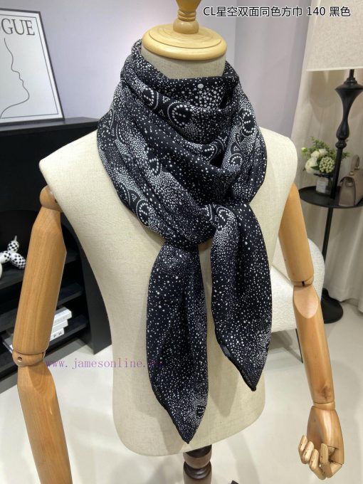 High end customized Celine CL Starry Sky Double sided Same color Square Scarf 140 is recommeq8edh12y - Image 6
