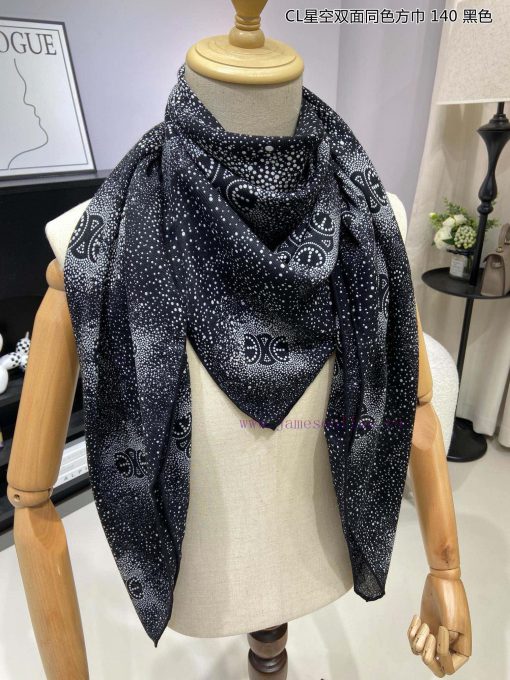High end customized Celine CL Starry Sky Double sided Same color Square Scarf 140 is recommeq8edh12y - Image 7