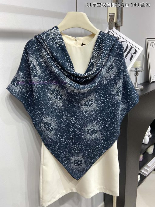 High end customized Celine CL Starry Sky Double sided Same color Square Scarf 140 is recommezij5uqgd - Image 9
