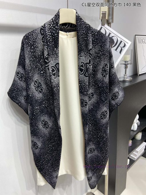 High end customized Celine CL Starry Sky Double sided Same color Square Scarf 140 is recommeq8edh12y - Image 10