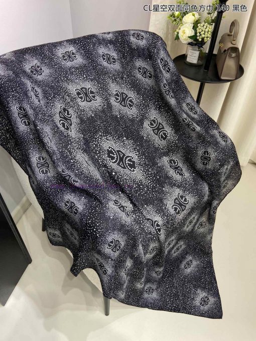High end customized Celine CL Starry Sky Double sided Same color Square Scarf 140 is recommeq8edh12y - Image 11