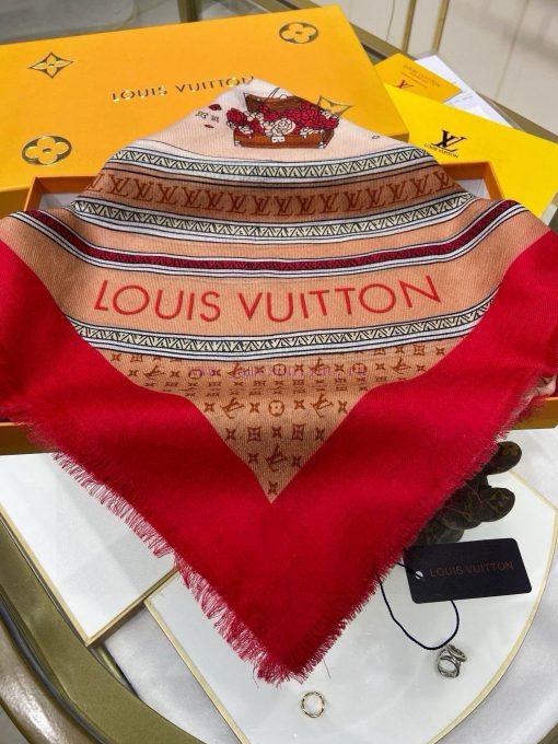 Cashmere Square Scarf Synchronized Sincerely Praising Donkey Home Bearded Square Scarf, Louix243vh8w - Image 4