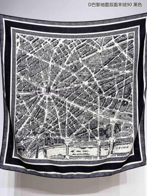 Synchronized with the latest Do, the latest flagship D Paris map double-sided cashmere 90 ca1j239qwu - Image 4