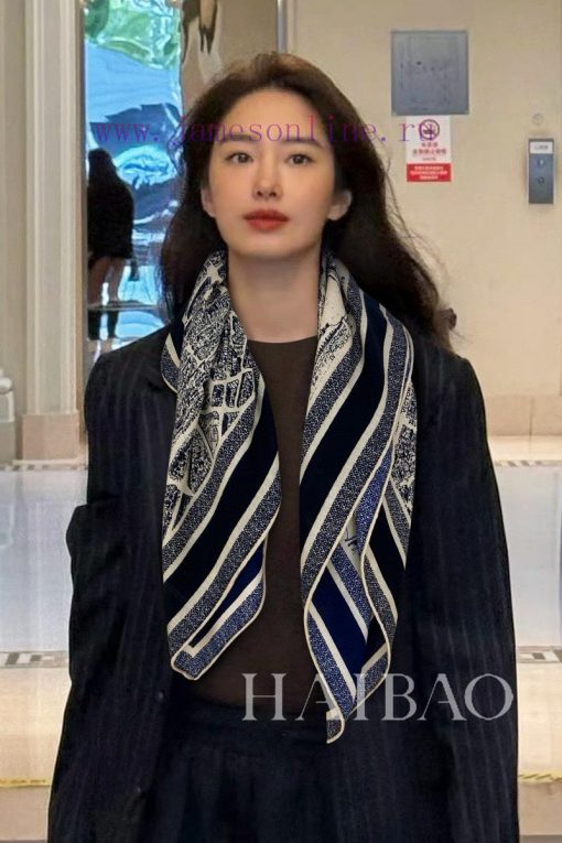 Synchronized with the latest Do, the latest flagship D Paris map double-sided cashmere 90 ca7nffqu3u - Image 2
