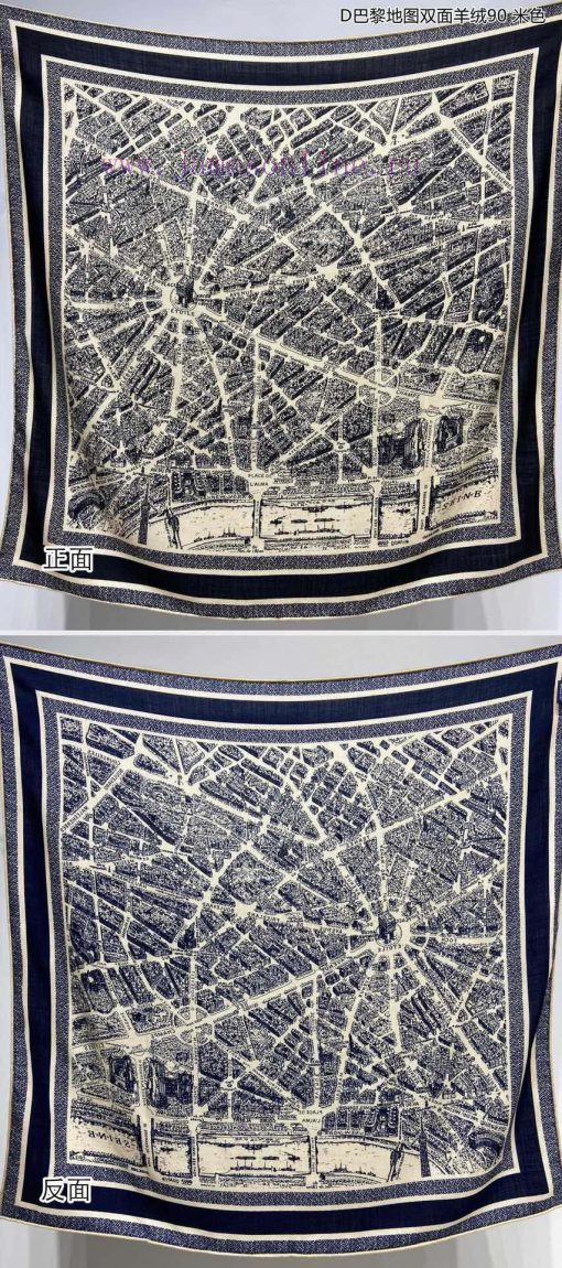 Synchronized with the latest Do, the latest flagship D Paris map double-sided cashmere 90 ca7nffqu3u - Image 4