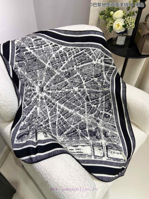 Synchronized with the latest Do, the latest flagship D Paris map double-sided cashmere 90 ca1j239qwu - Image 11