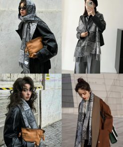 Top of the line original unisex Roewe LW checkerboard double-sided long scarf is very lucky 9ehupqh1